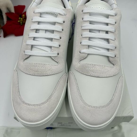 Men’s Burberry robin white/blue low top leather sneakers size 45 made in Italy - Picture 8 of 11